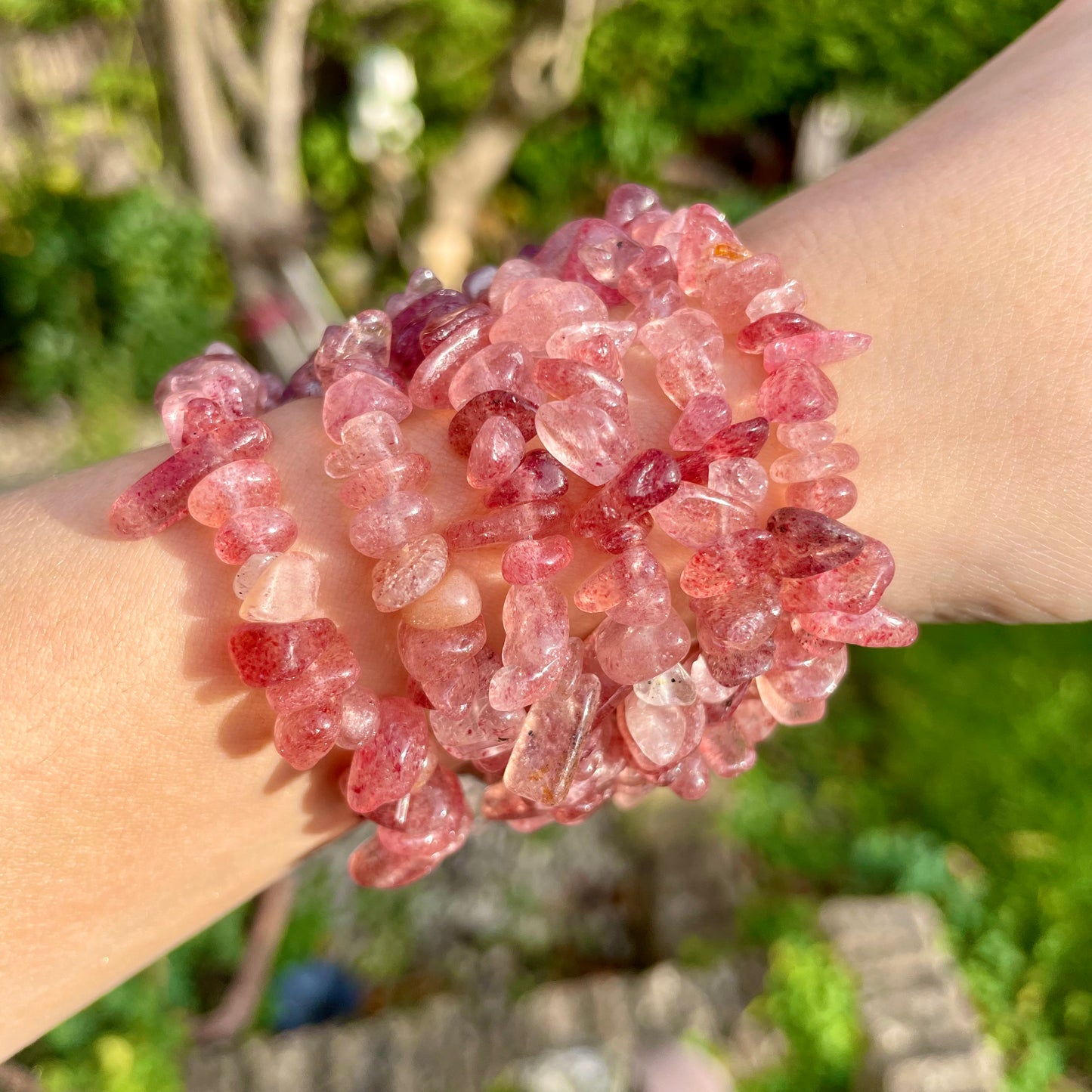 Strawberry Quartz Chip Bracelets πππ
