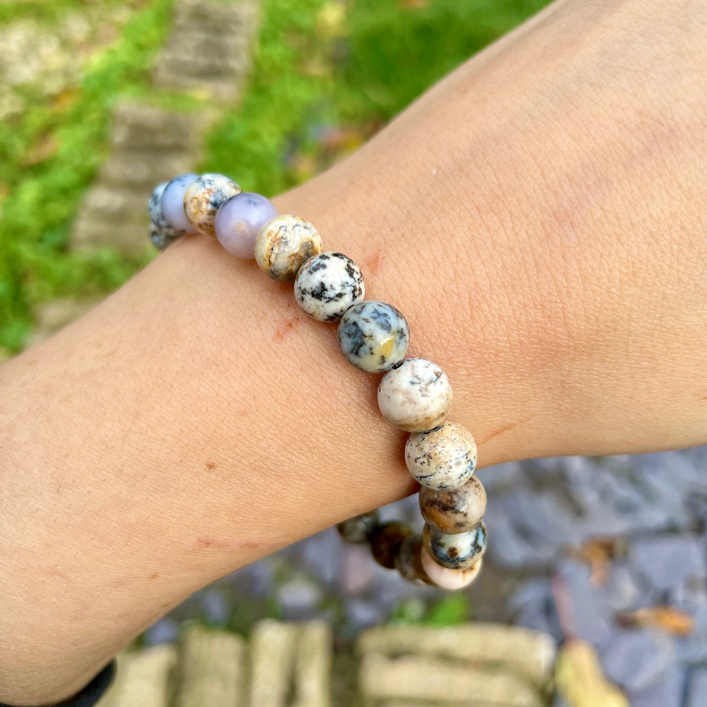 Merlinite 8mm Stone Beaded Bracelet 🤎🤍