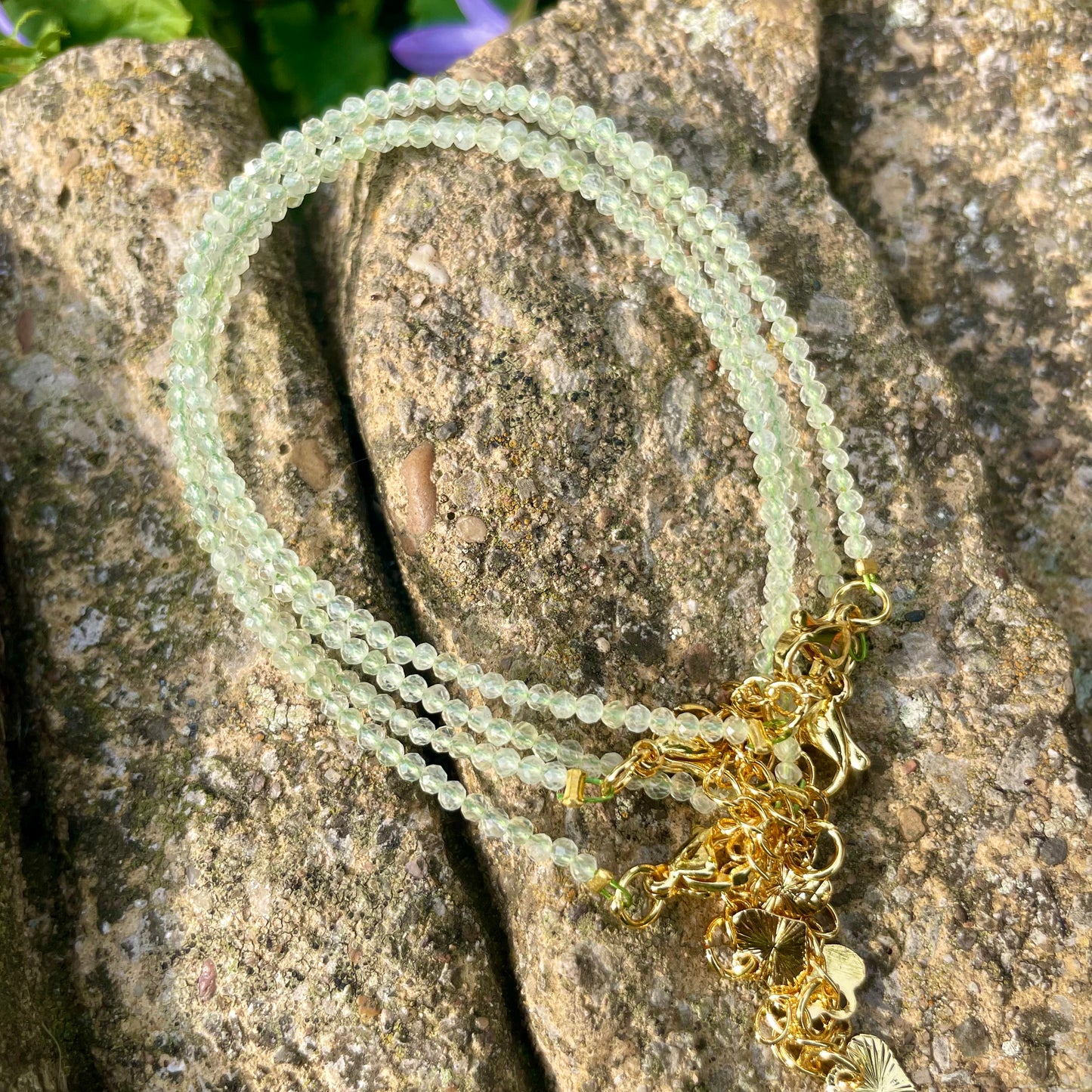 Prehnite Minimalist Bracelet 💚