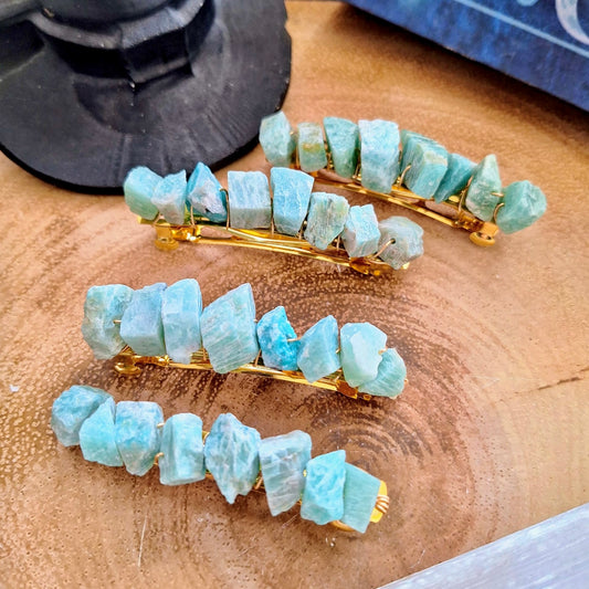 Amazonite Barrette Hair Clip