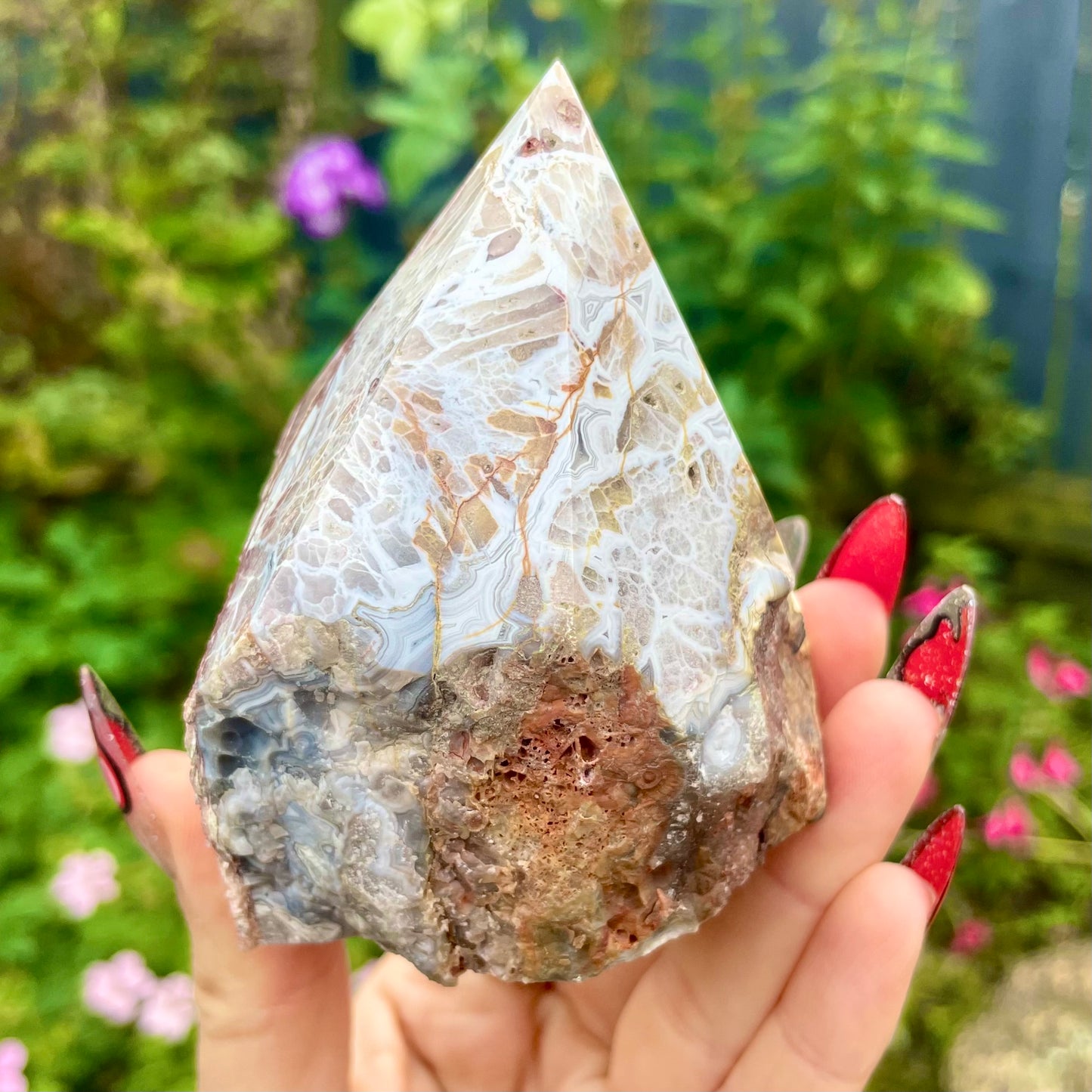 Mexican Crazy Lace Agate Half Polished Point 320g