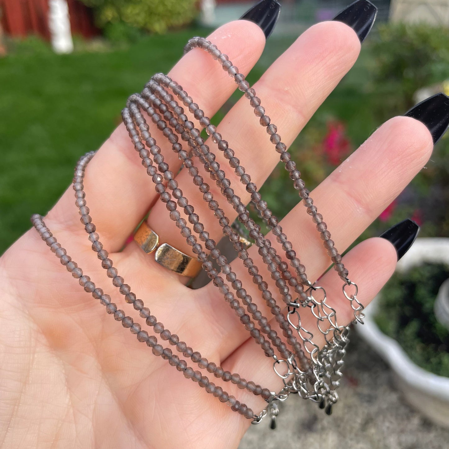 Smoky Quartz Minimalist Bracelet 🤎