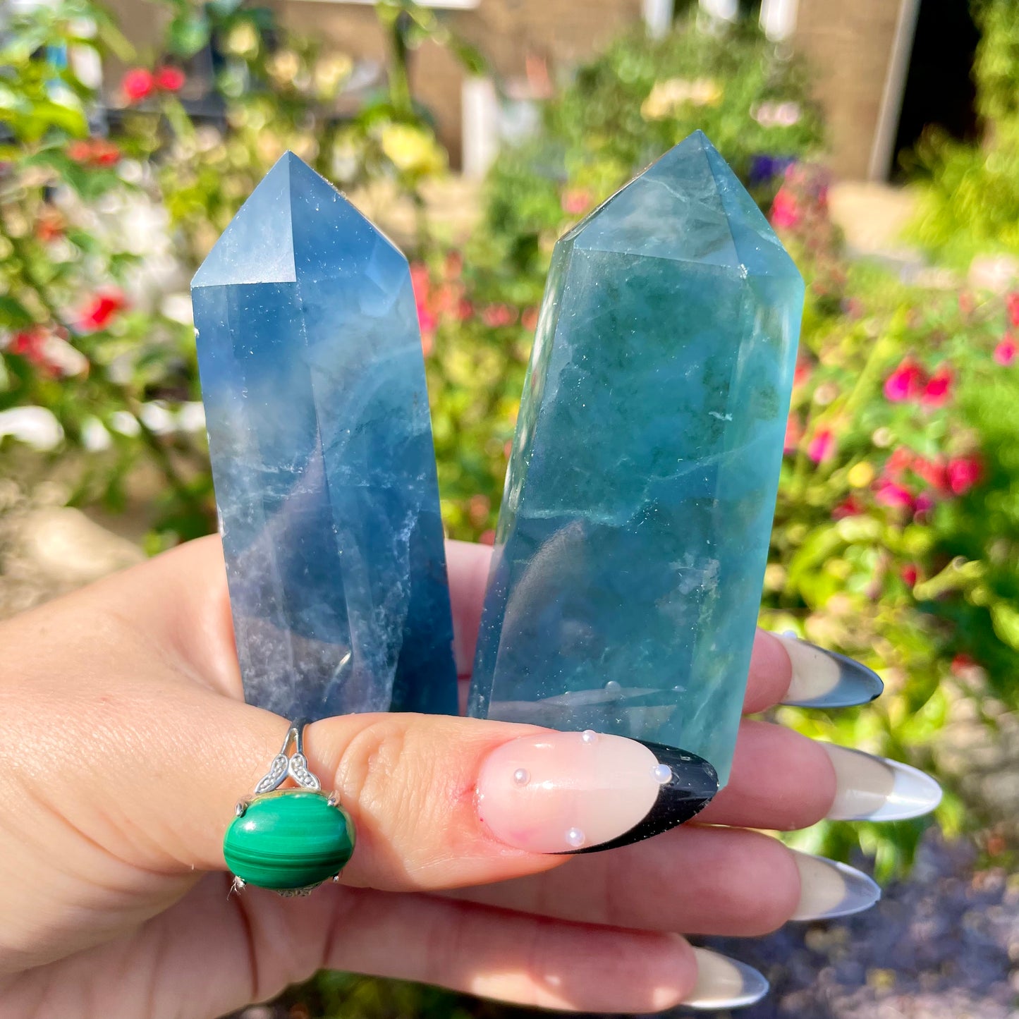 Vivid Blue Fluorite Towers 6-7cm
