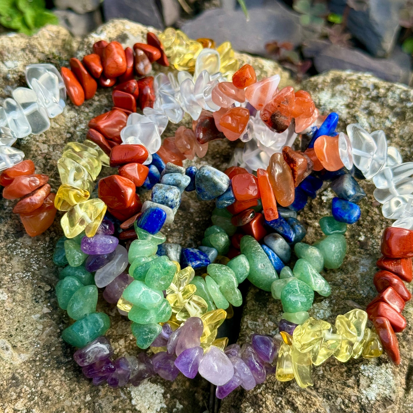 7 Chakra Chip Bracelet