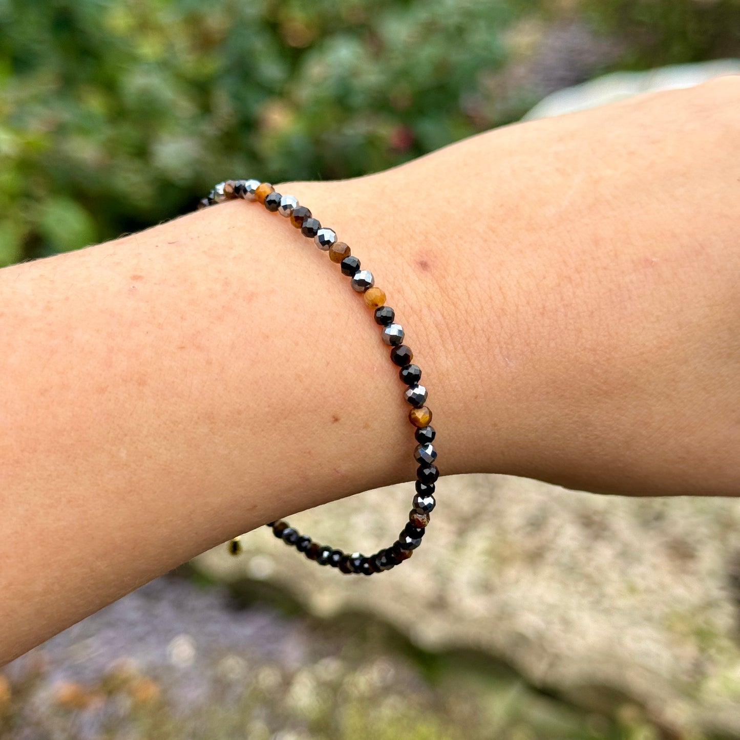 Ultimate Protection Minimalist Bracelet - Tigers Eye, Hematite & Black Tourmaline