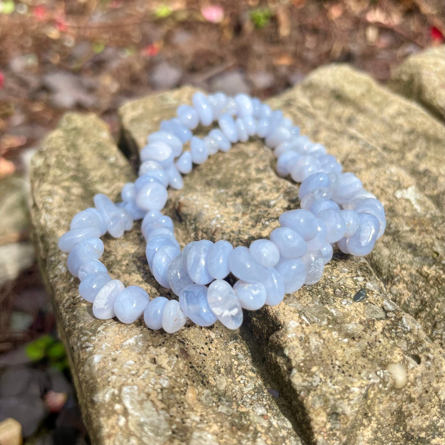 Blue Lace Agate Chip Bracelets