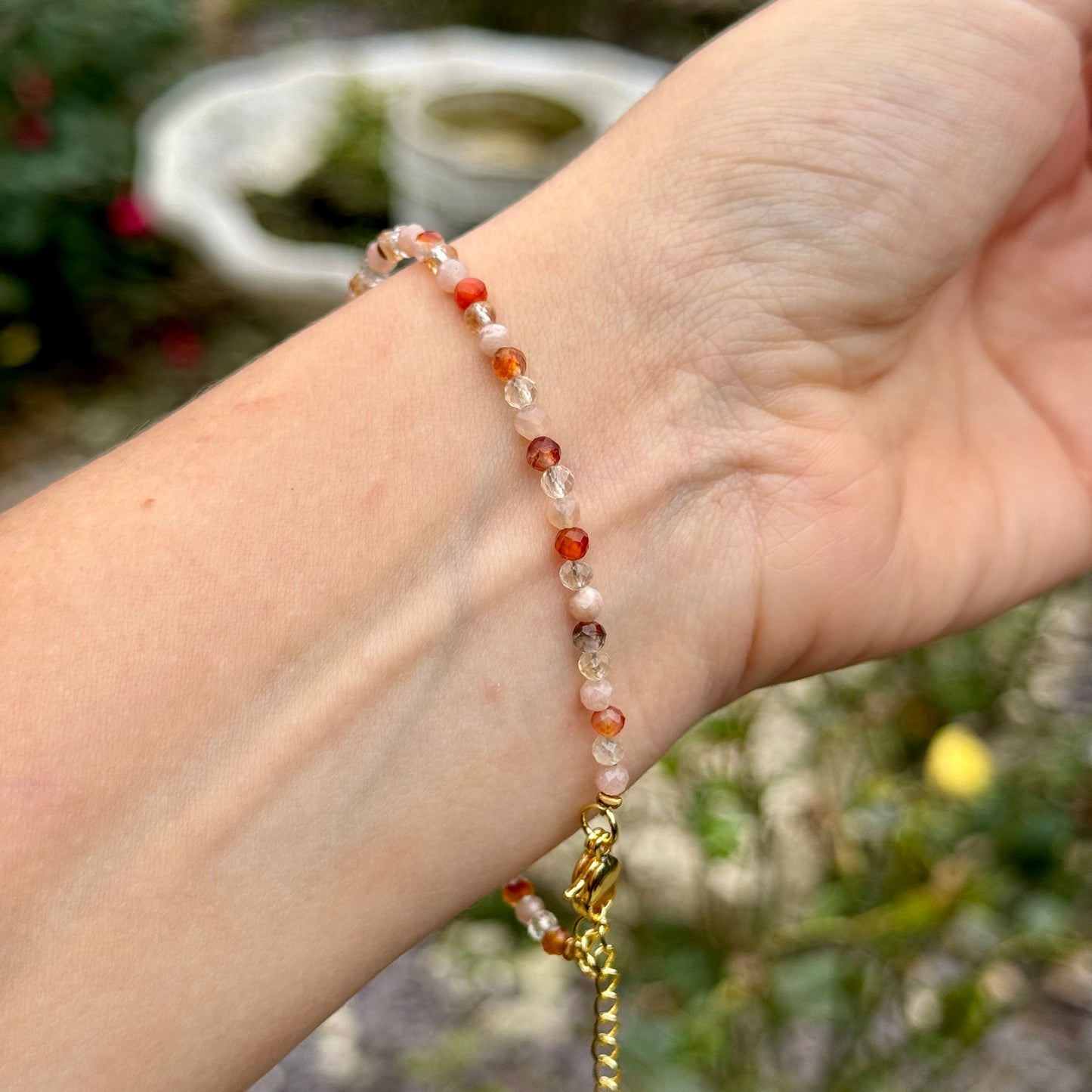 Positive Energy Minimalist Bracelet  - Citrine, Carnelian & Sunstone