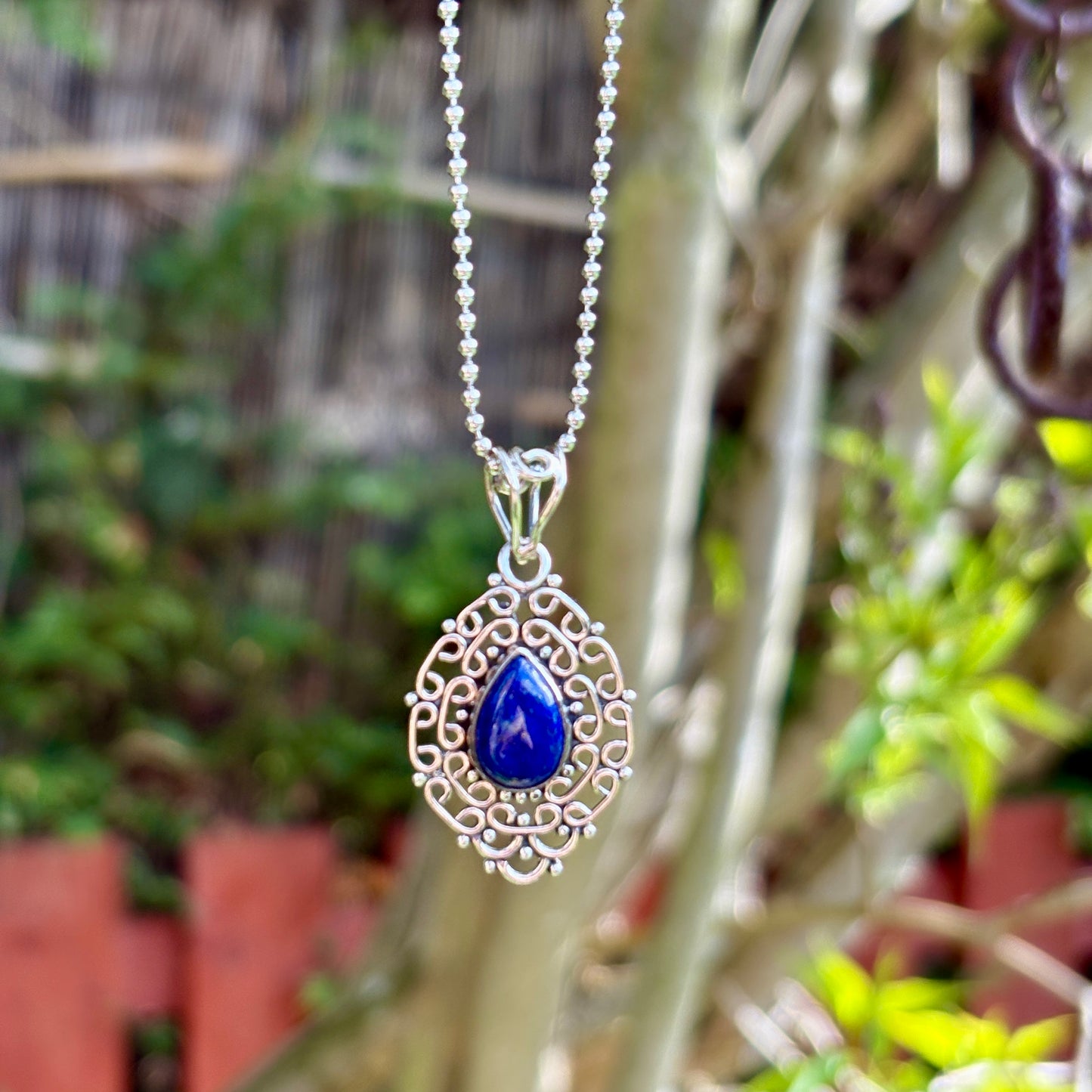 Lapis Lazuli 925 Silver Pendant - Dark Femme Collection