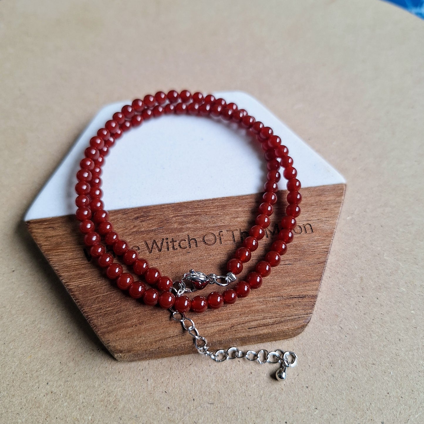 Carnelian Choker Necklace 4mm beads