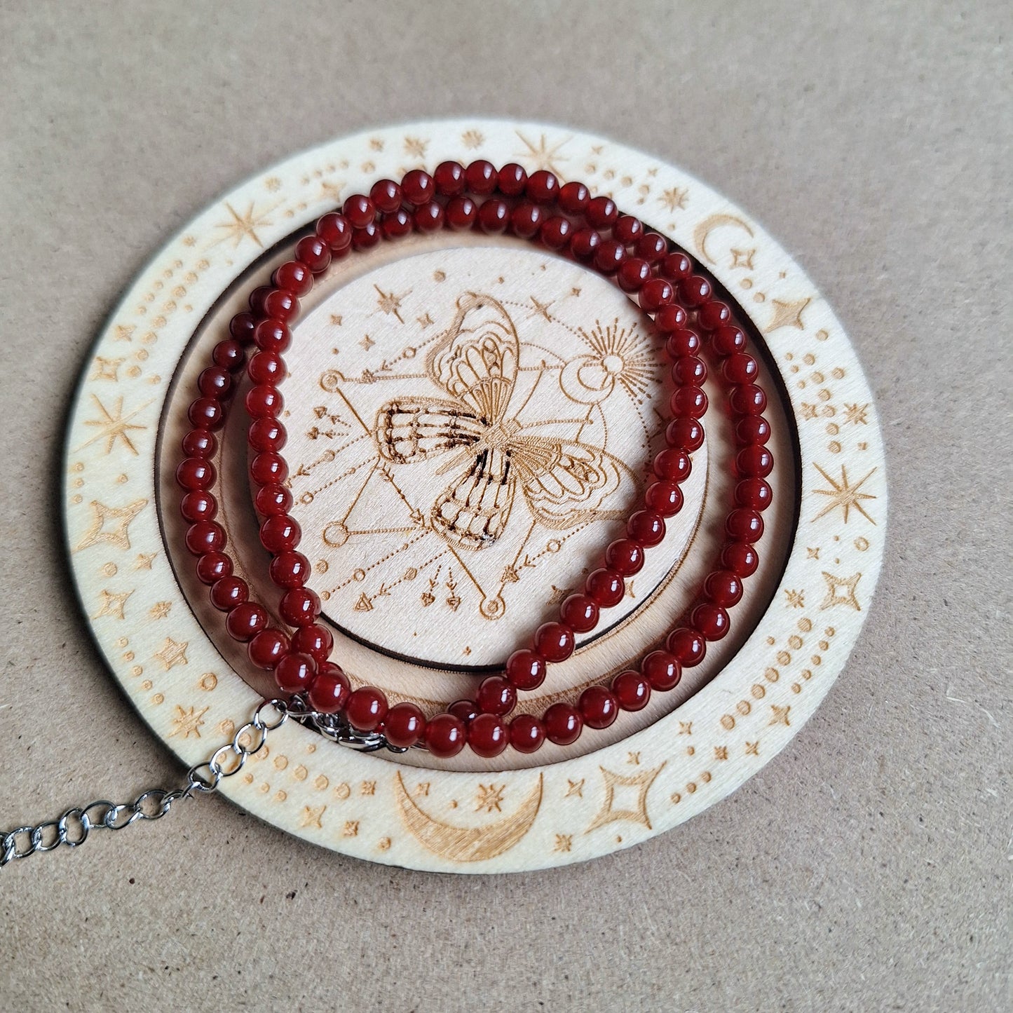 Carnelian Choker Necklace 4mm beads