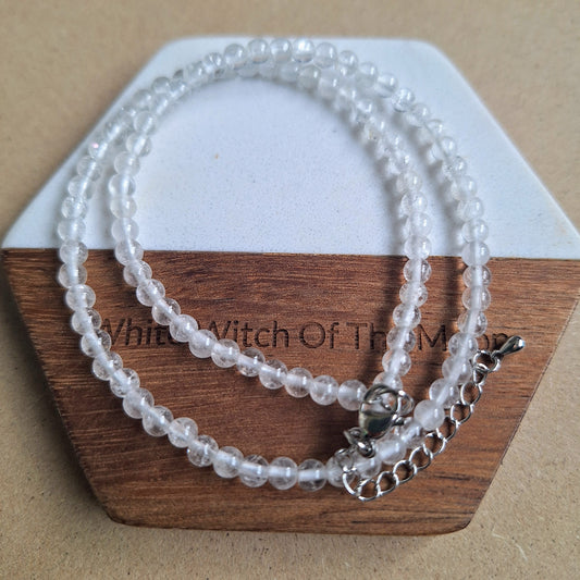 Clear Quartz 4mm bead Choker