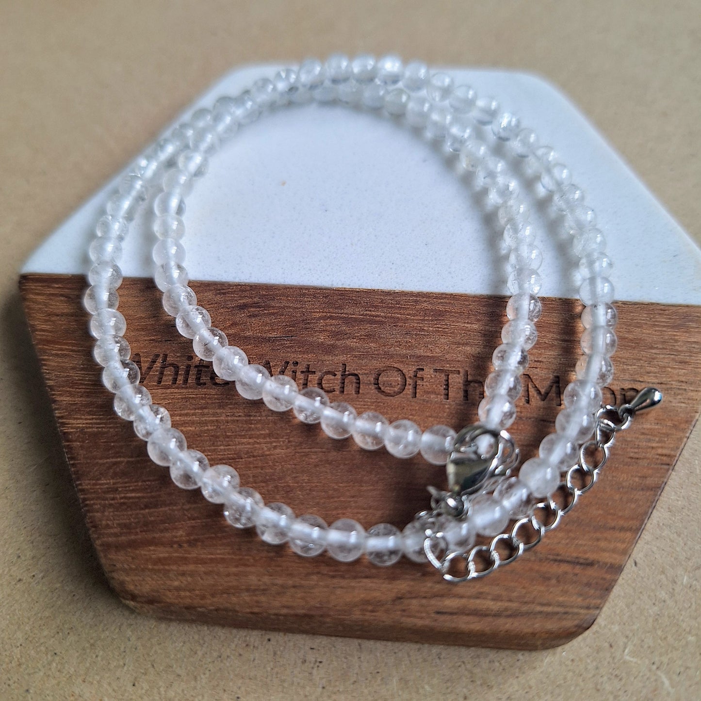 Clear Quartz 4mm bead Choker