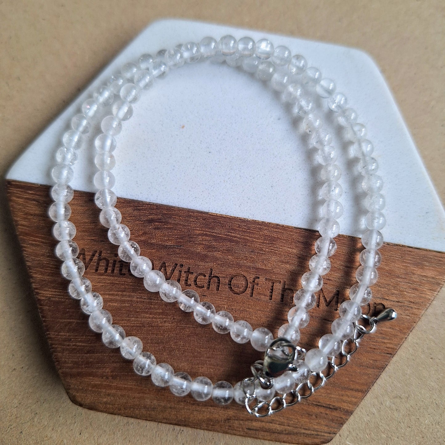Clear Quartz 4mm bead Choker