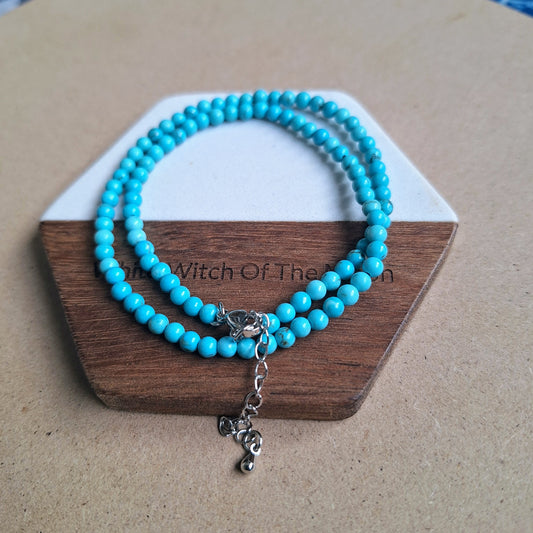 Turquoise Howlite 4mm bead choker