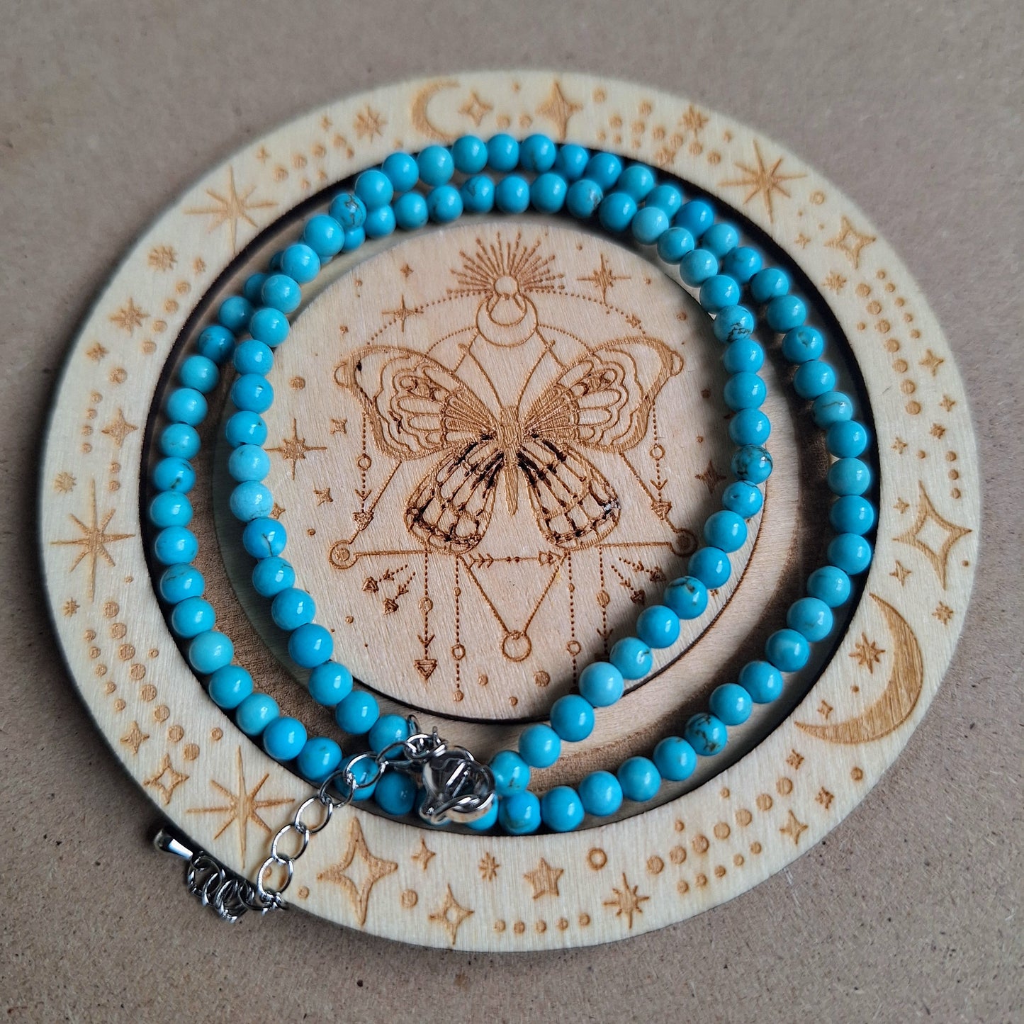 Turquoise Howlite 4mm bead choker
