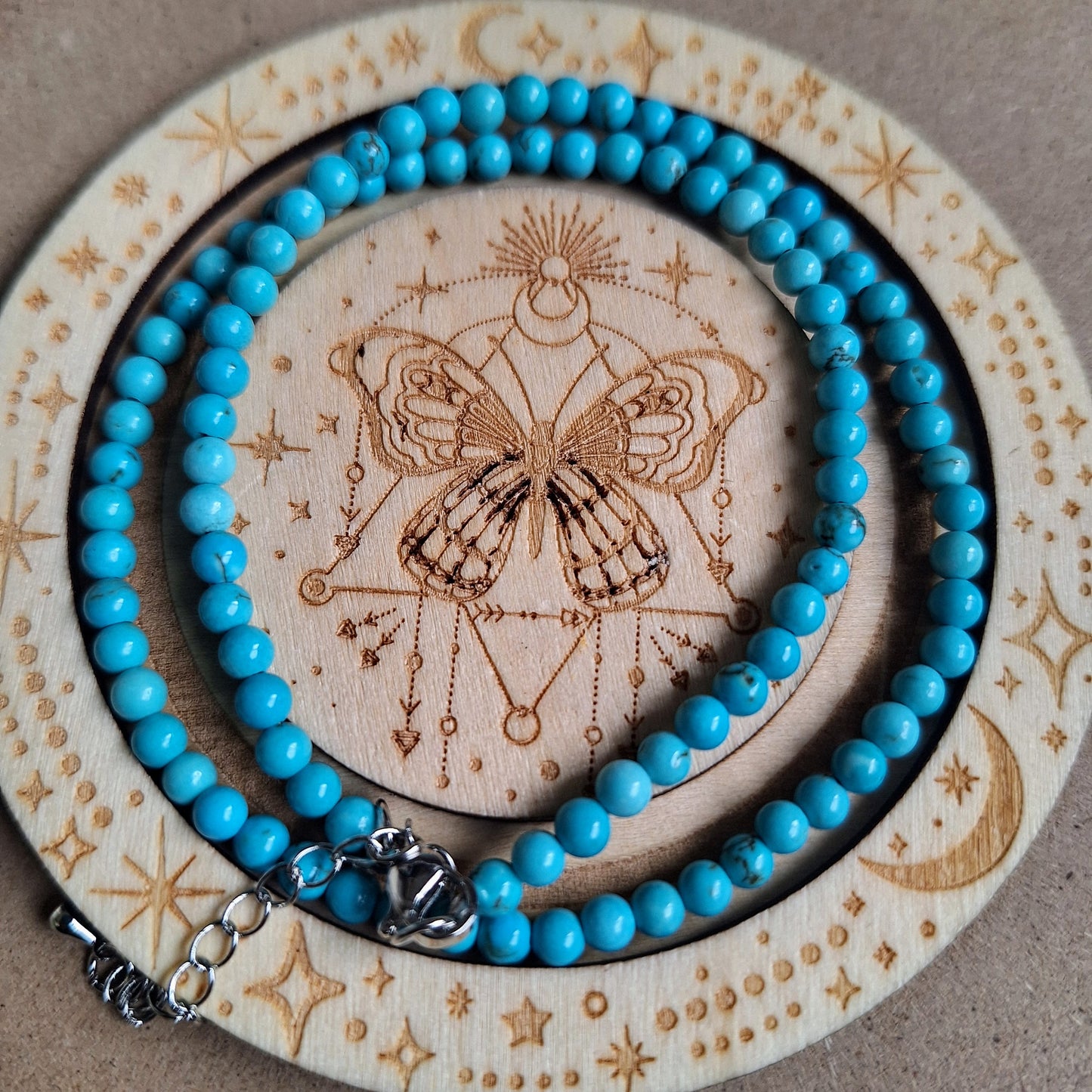 Turquoise Howlite 4mm bead choker