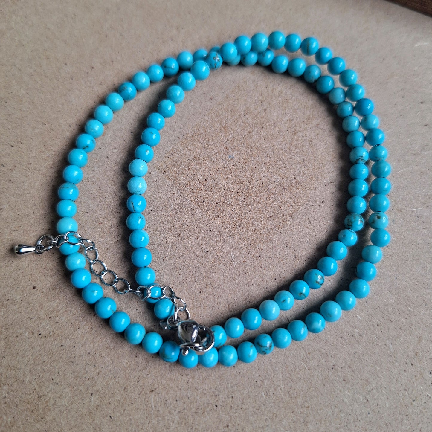 Turquoise Howlite 4mm bead choker