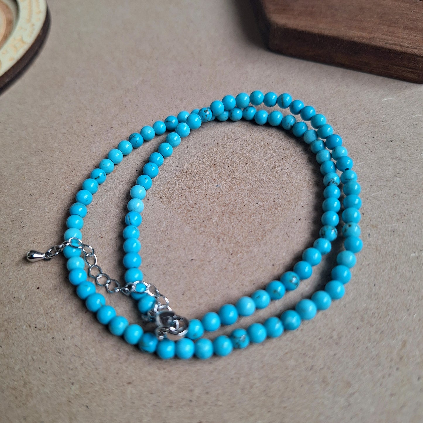 Turquoise Howlite 4mm bead choker