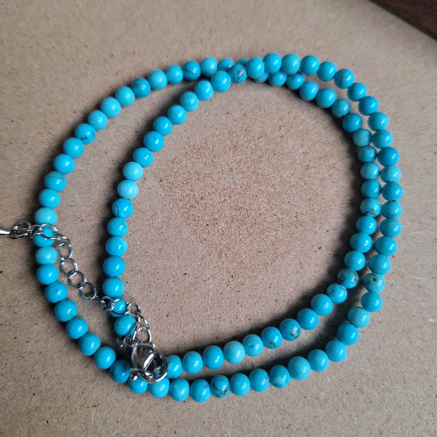 Turquoise Howlite 4mm bead choker