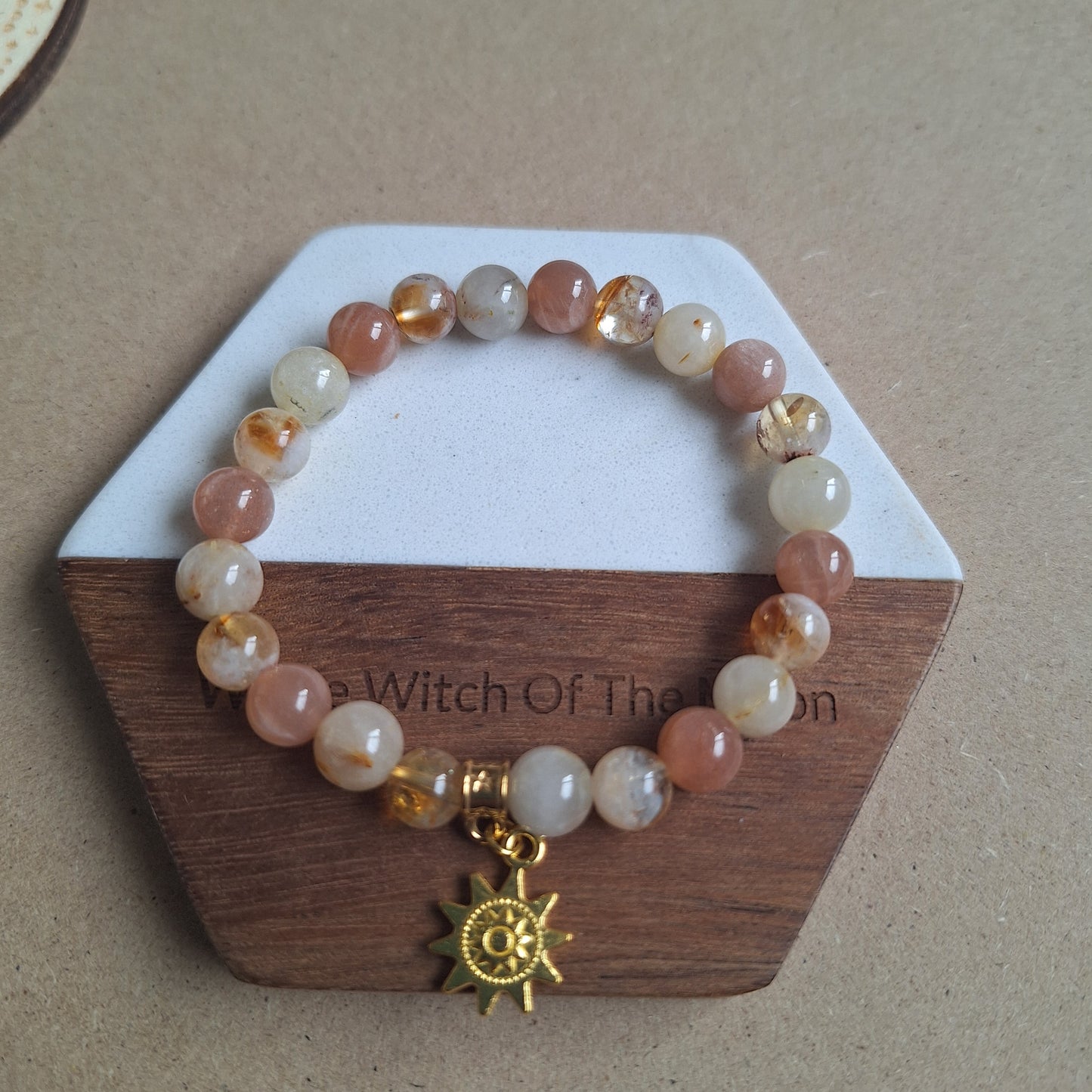 connect with the sun bracelet sunstone citrine and golden quartz encourages positivity crystal  bracelet gift