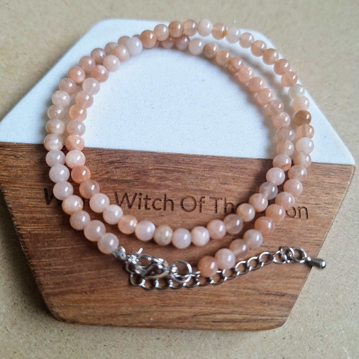Sunstone Choker 3mm bead Necklace