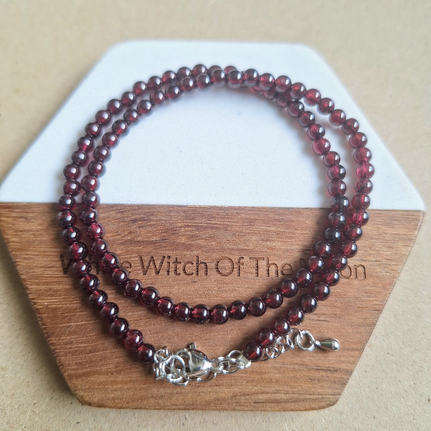Red Garnet Choker 4mm bead Necklace