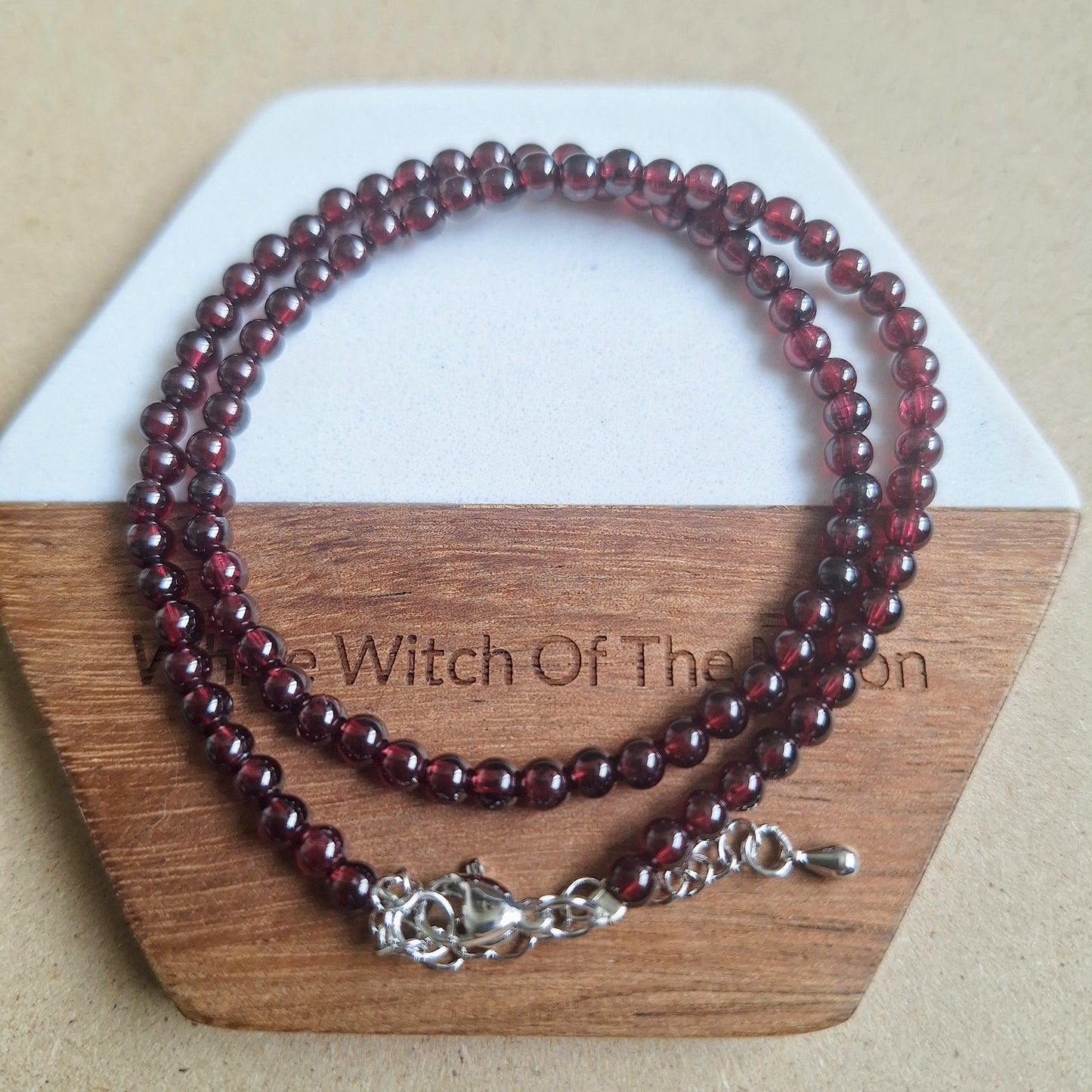 Red Garnet Choker 4mm bead Necklace