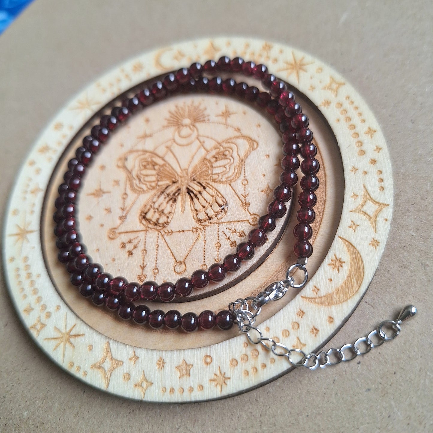 Red Garnet Choker 4mm bead Necklace