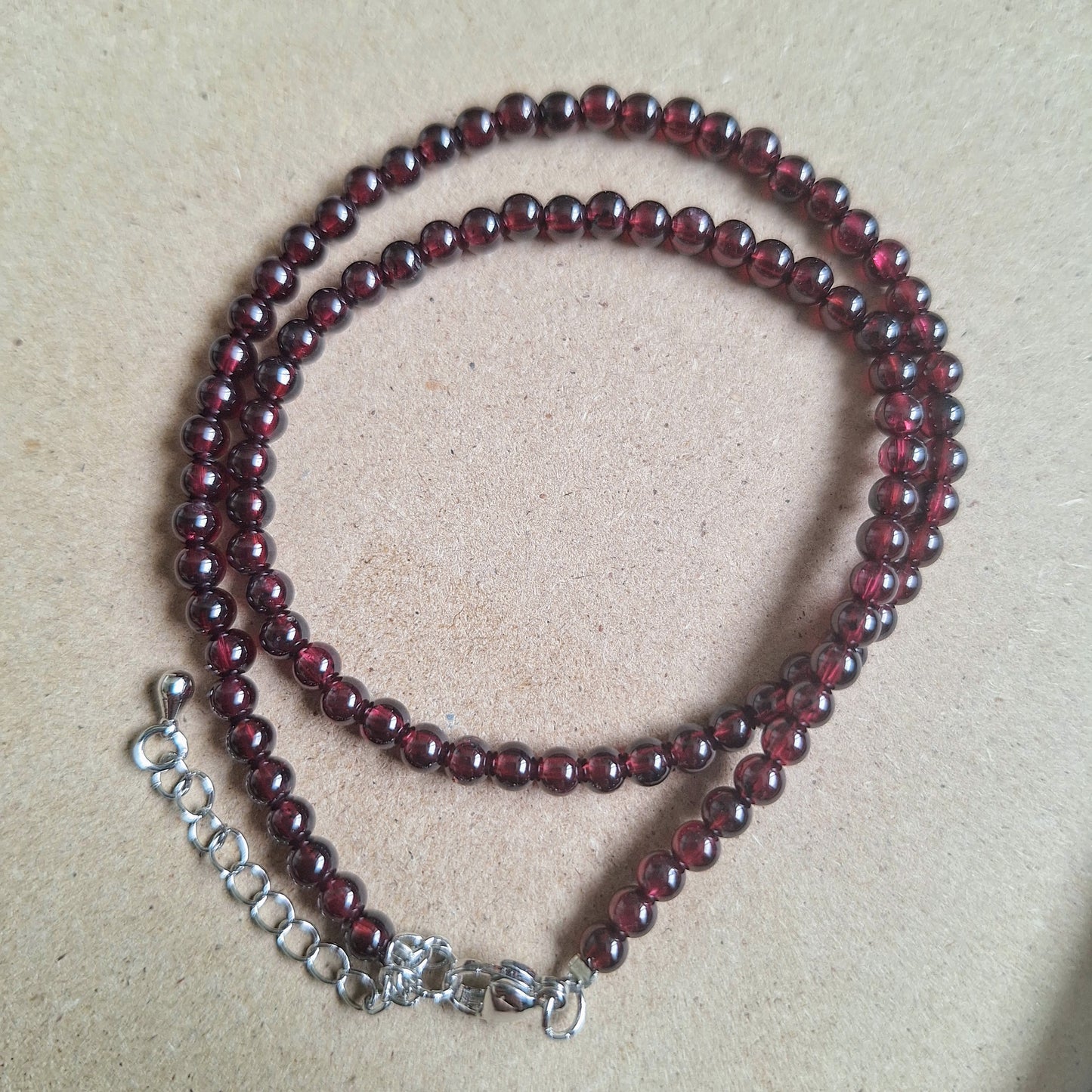 Red Garnet Choker 4mm bead Necklace