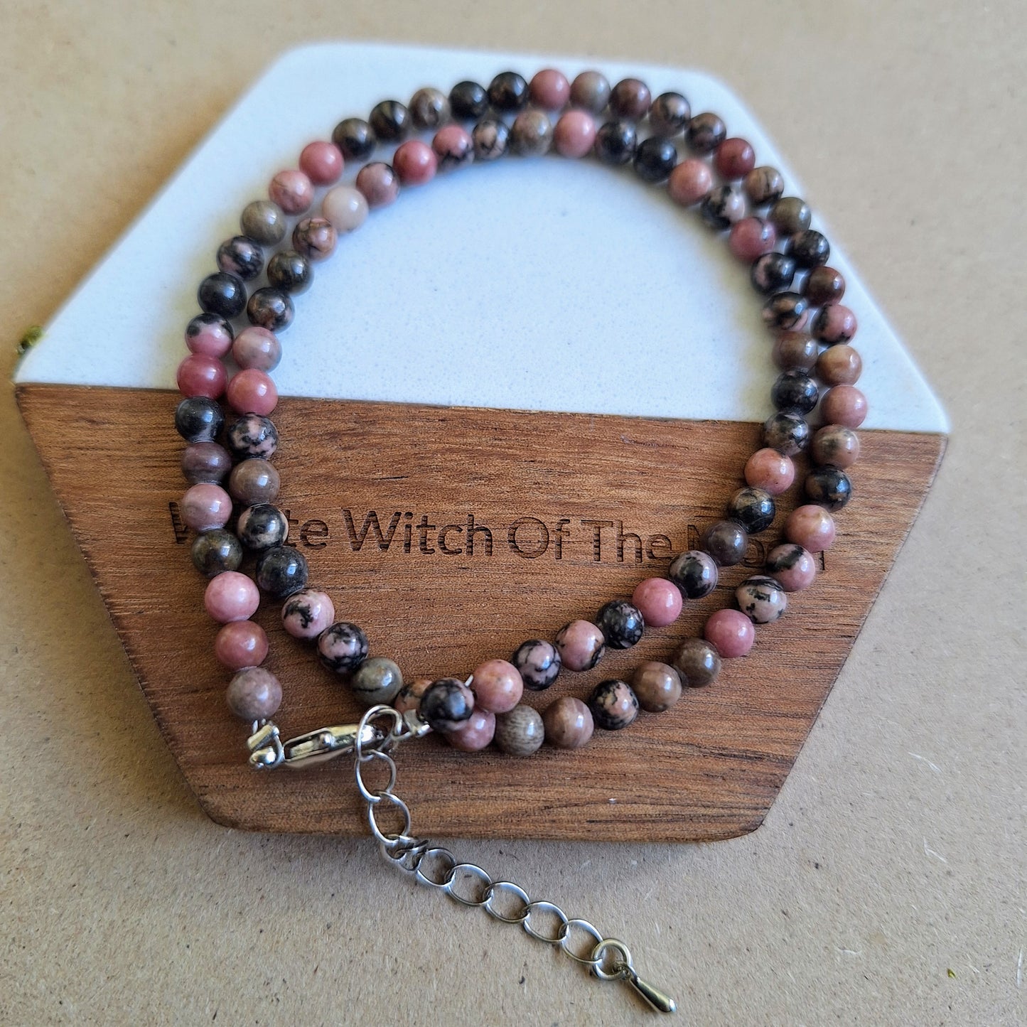 Rhodonite Choker 3mm bead Necklace