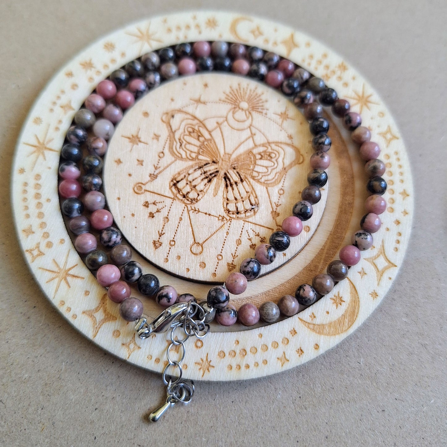 Rhodonite Choker 3mm bead Necklace