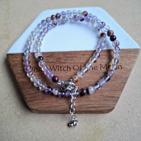Purple Phantom Ghost Quartz Choker Necklace