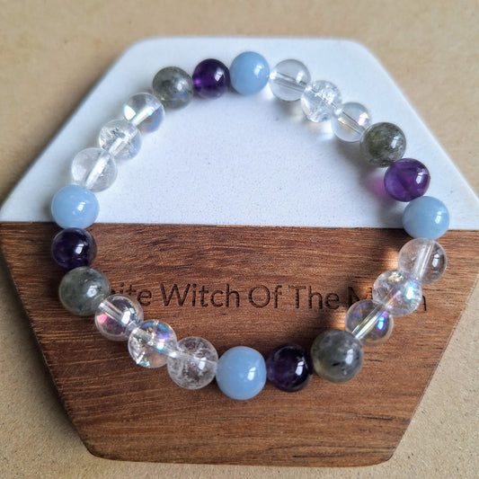 Spirit Guide bracelet Crystal healing natural stones with Clear Quartz angel aura angelite labradorite spiritual  gift for her jewellery