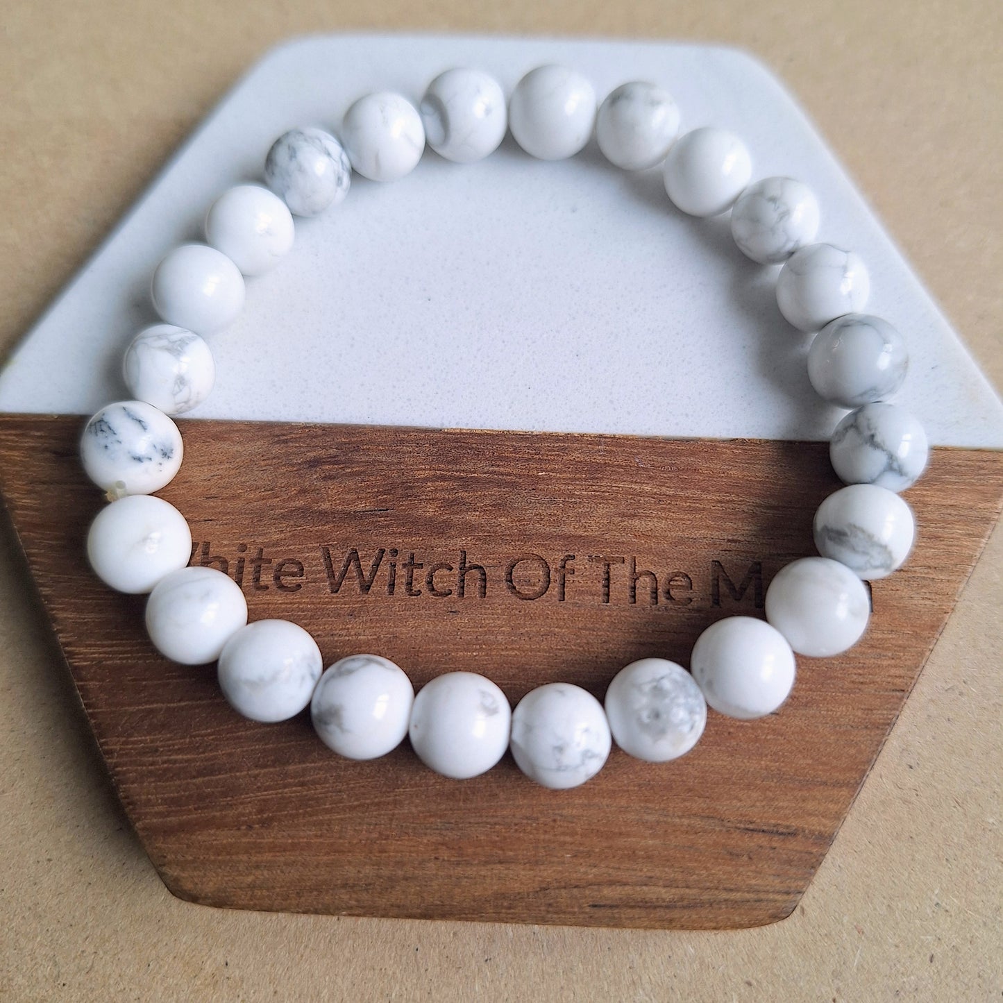 Howlite Bracelet crystal healing jewellery for men or women gift for him or her calming jewelry