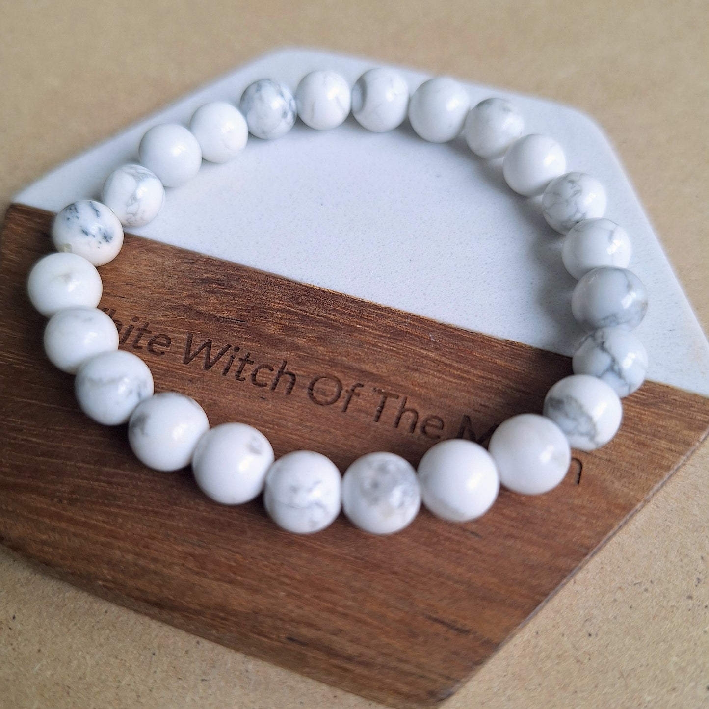 Howlite Bracelet crystal healing jewellery for men or women gift for him or her calming jewelry