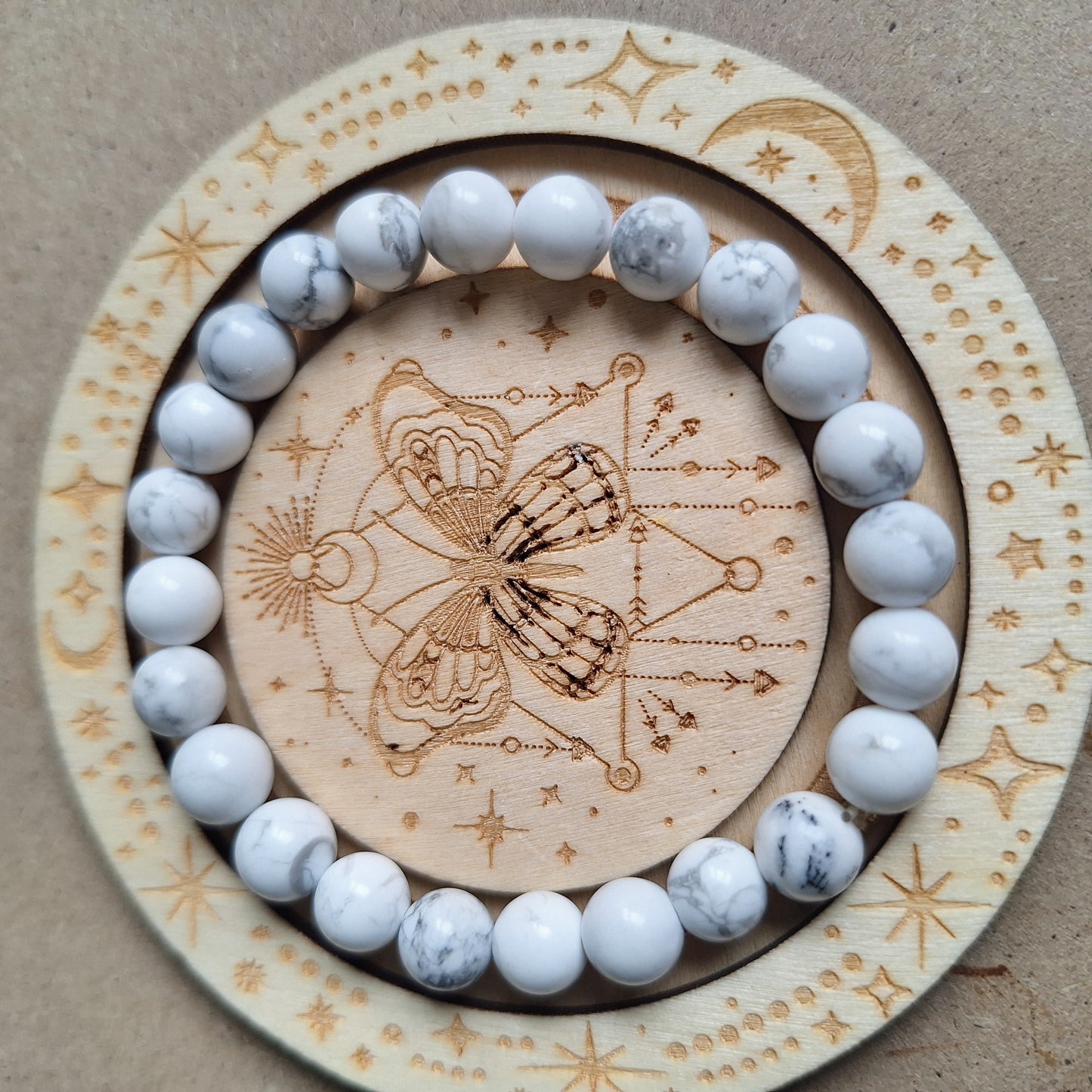 Howlite Bracelet crystal healing jewellery for men or women gift for him or her calming jewelry