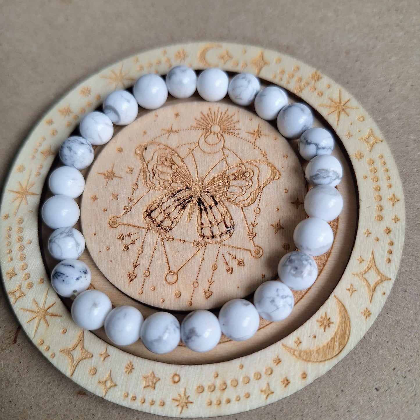 Howlite Bracelet crystal healing jewellery for men or women gift for him or her calming jewelry