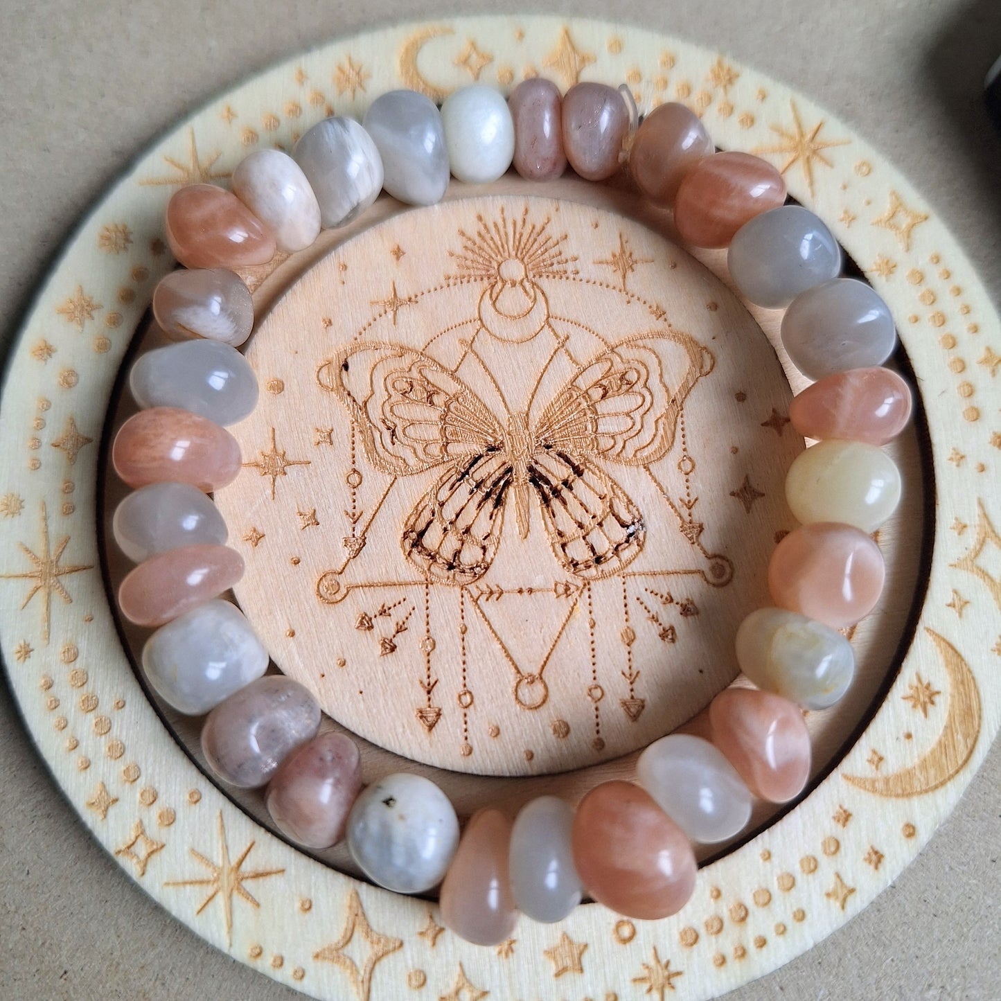 Mixed Moonstone Nugget Bracelet