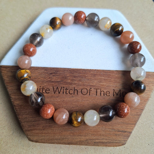 Positive thinking Bracelet crystal healing natural stone goldstone, Citrine, tigers eye, sunstone