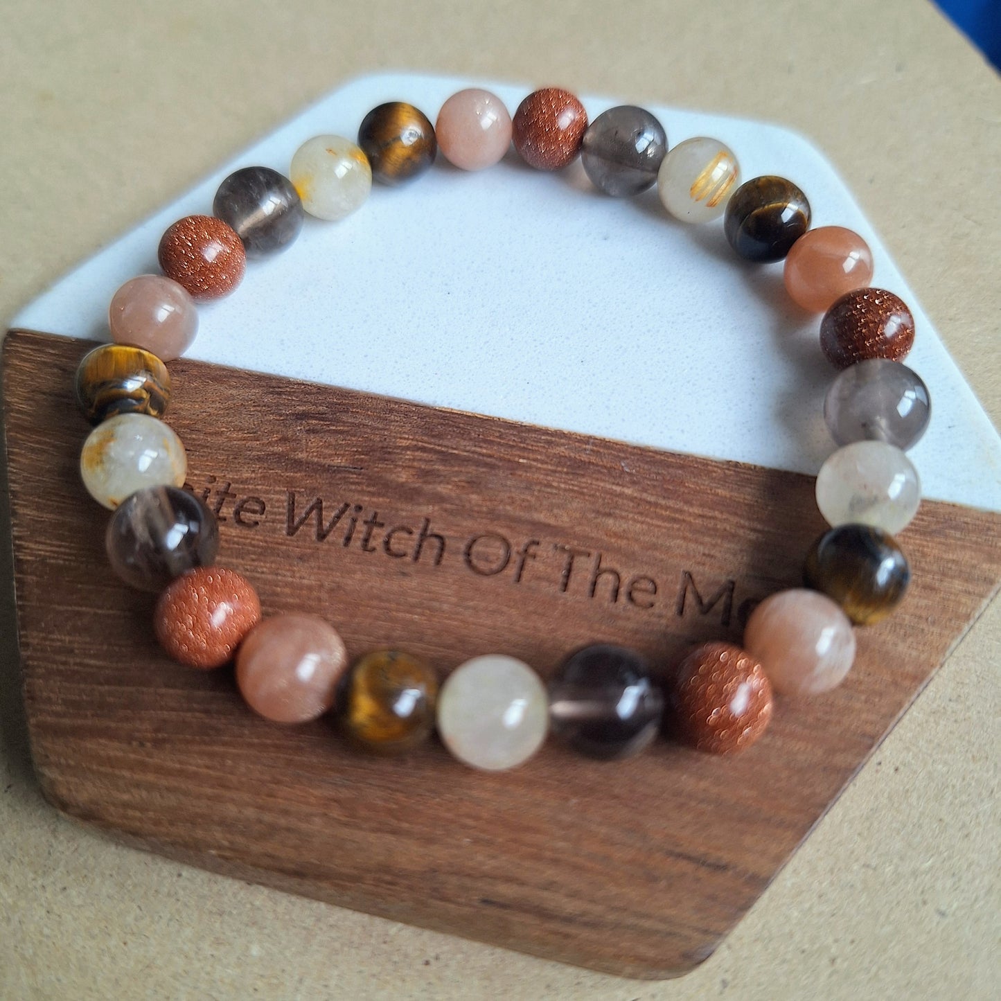 Positive thinking Bracelet crystal healing natural stone goldstone, Citrine, tigers eye, sunstone