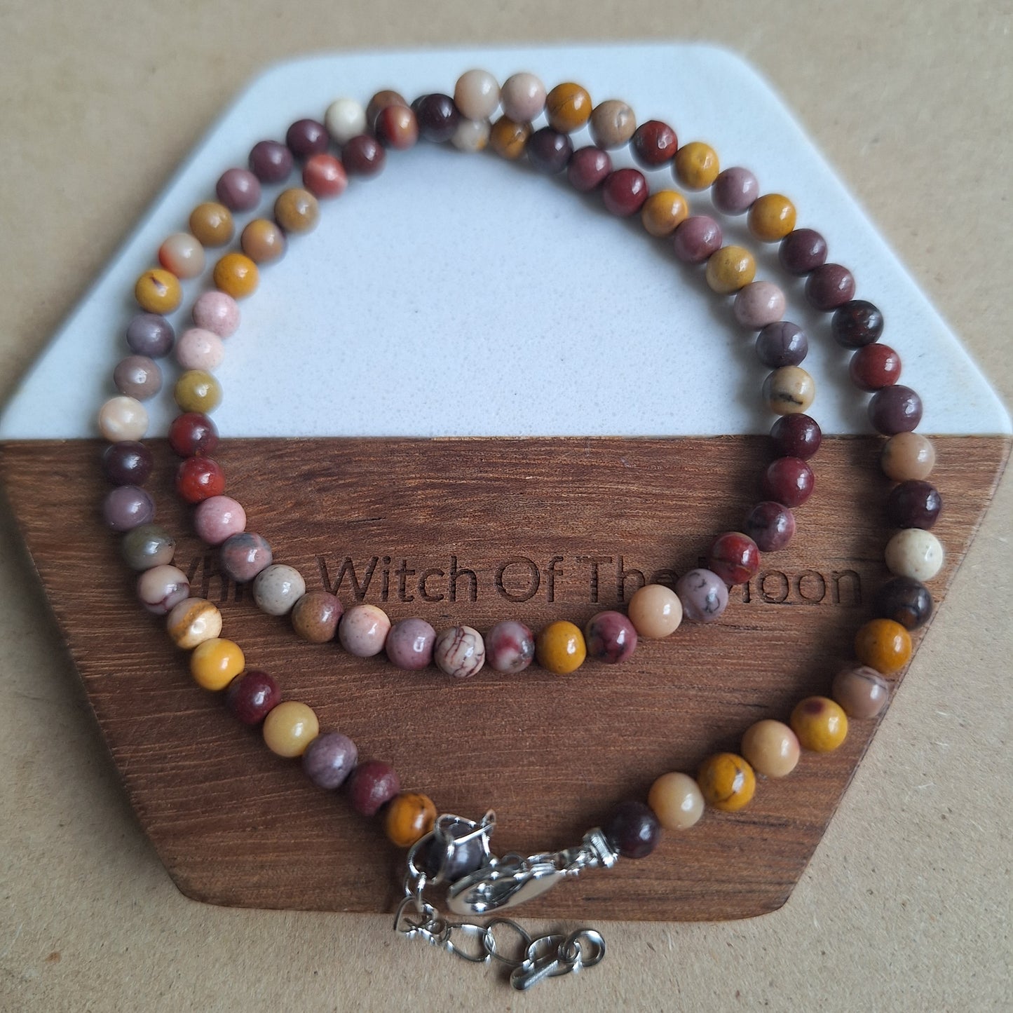 Mookaite choker 4mm round beads adjustable