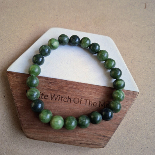 Jade bracelet 8mm beads luck love abundance