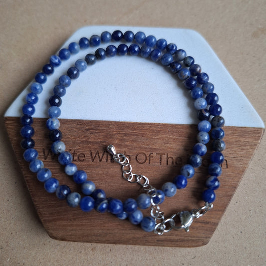 Sodalite 4mm bead choker necklace