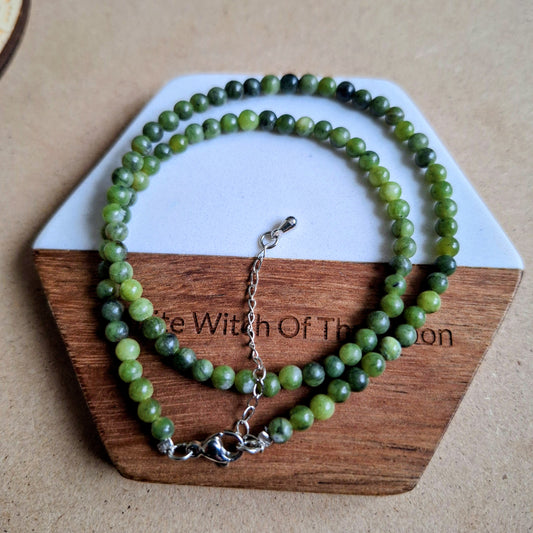 Green jade Beaded Choker Necklace