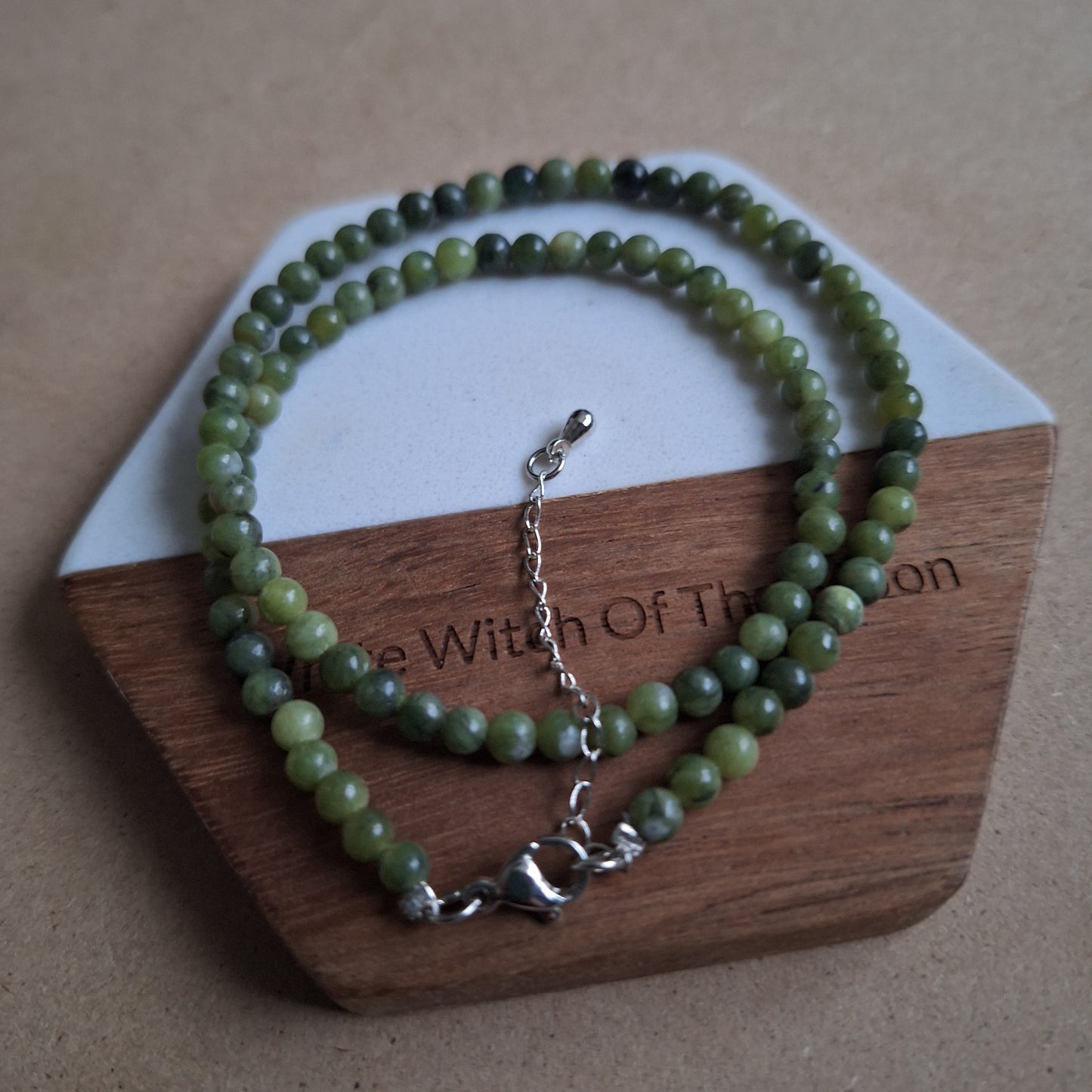 Green jade Beaded Choker Necklace