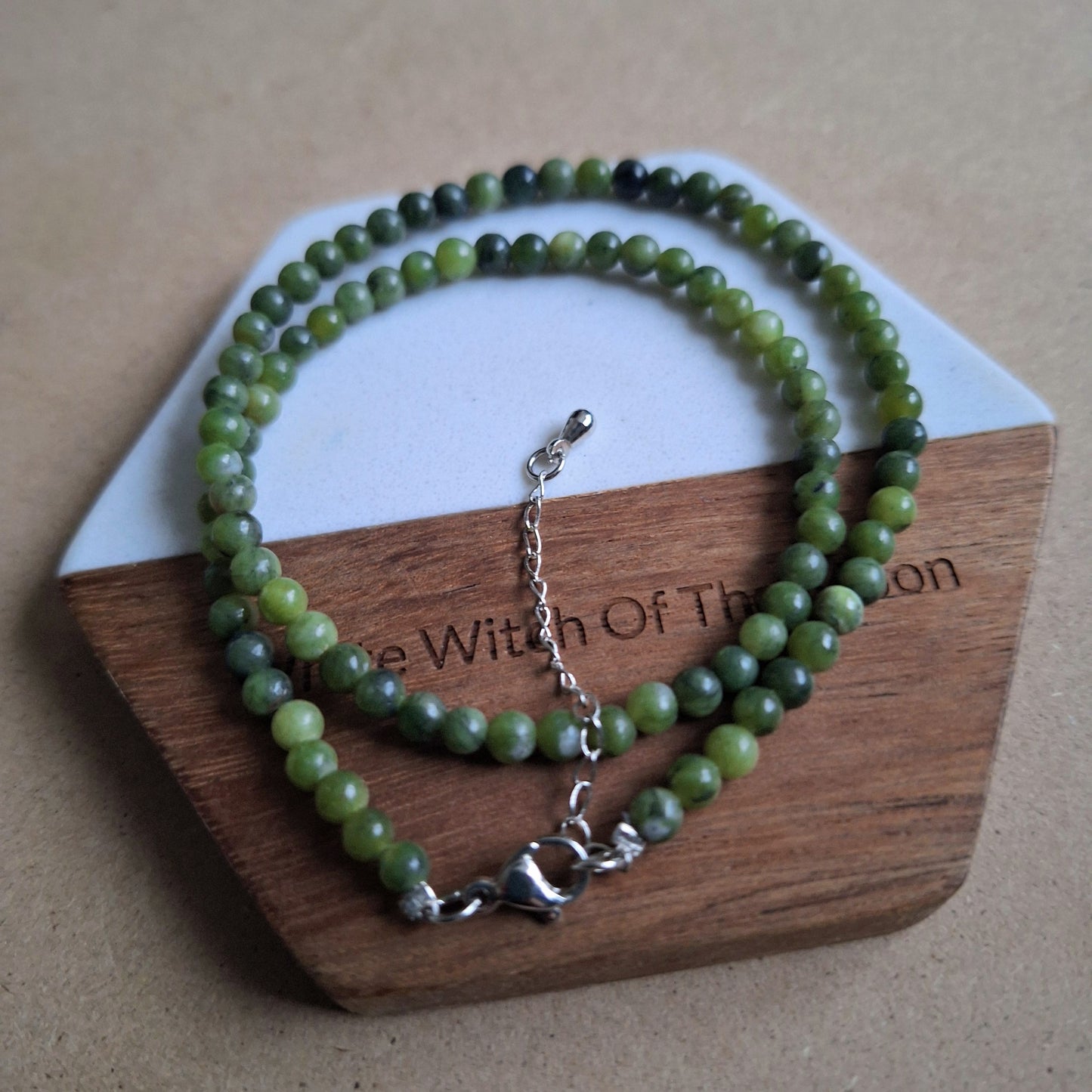 Green jade Beaded Choker Necklace
