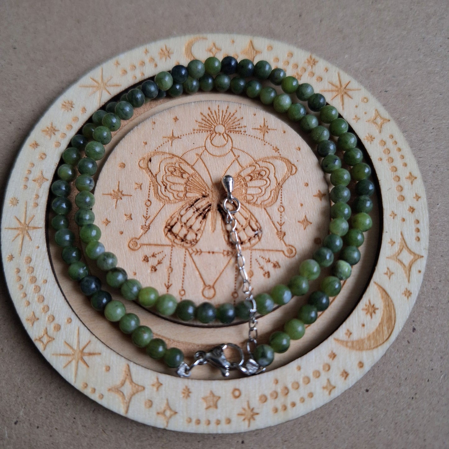 Green jade Beaded Choker Necklace