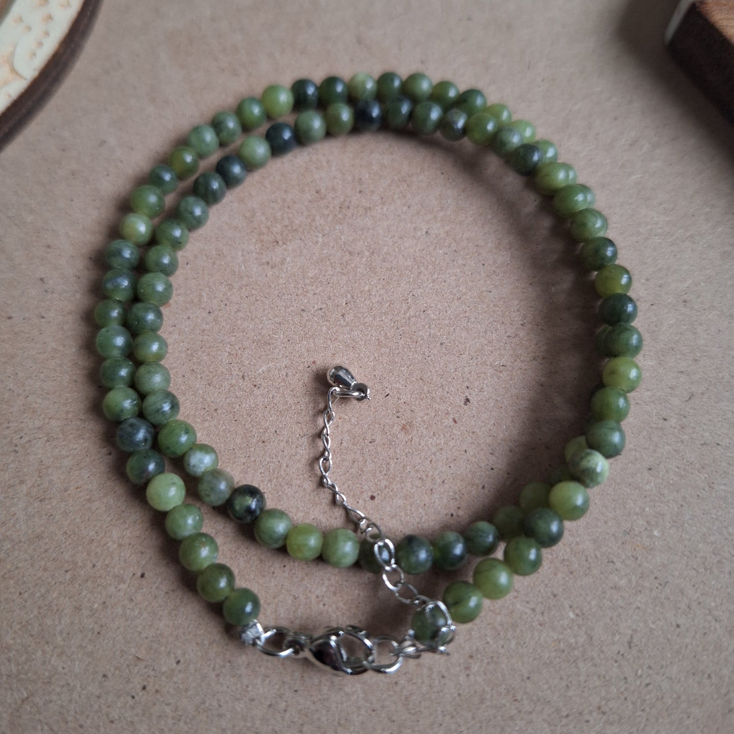 Green jade Beaded Choker Necklace