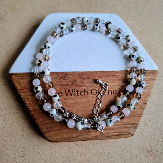 Past trauma choker adjustable Necklace 4mm bead