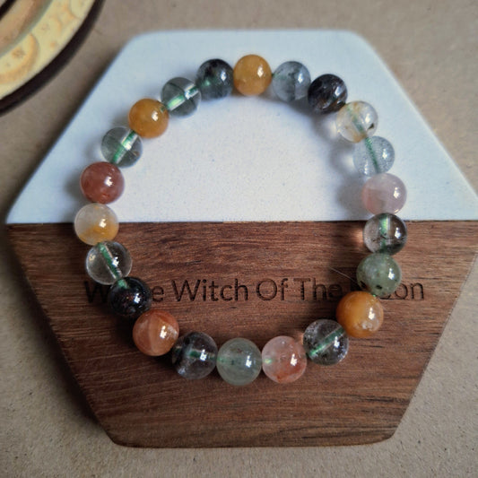 Garden quartz 8mm bead bracelet